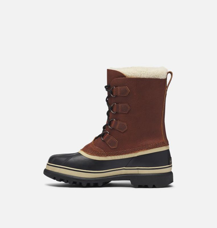 Mens Snow Boots Dark Brown - Sorel Caribou™ Wool - 795-NFXIAZ